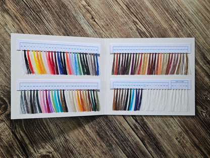 Vinymo MBT Official Thread Guide showing 92 colour options and different thread sizes - Hunterwood NZ